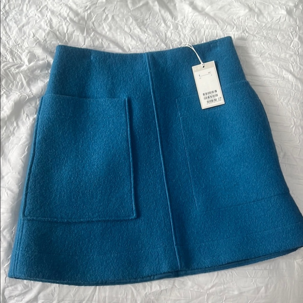 COS blue wool skirt